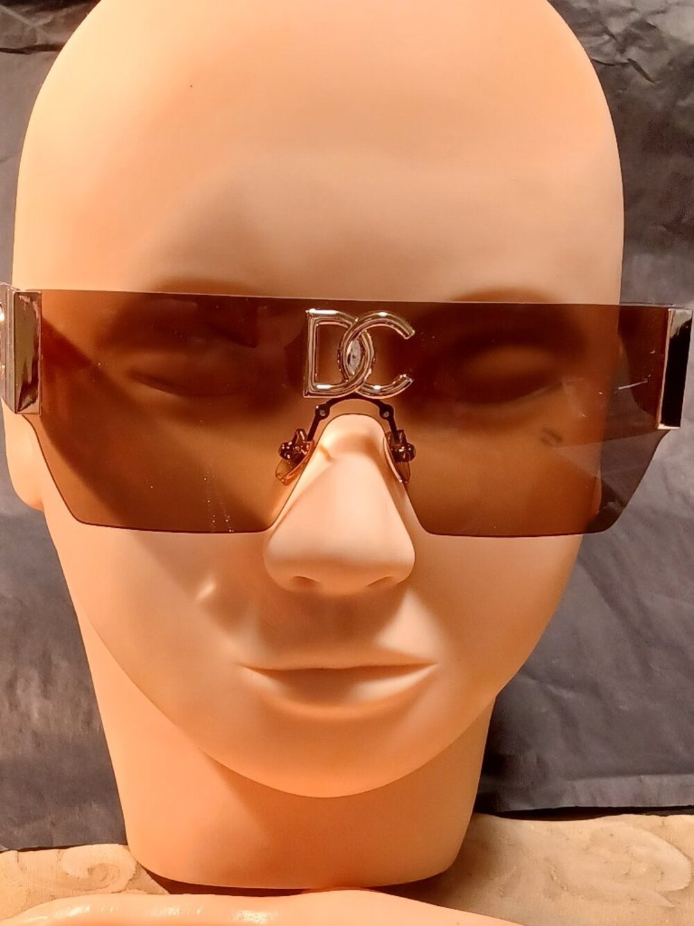 DC - Copper Colored Shield Shaped Visor Sunglasses
